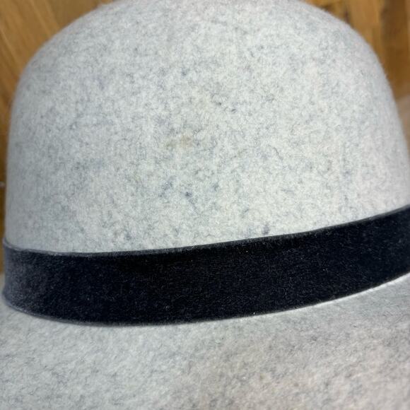 Hat Attack Madison Cream Wool Felt, Velvet Band Wide Brim Fedora Hat - Picture 3 of 7